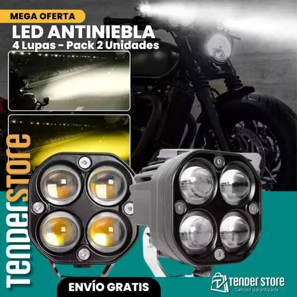 LED Antinieblas 4 Lupas| Pack 2 Unidades💡