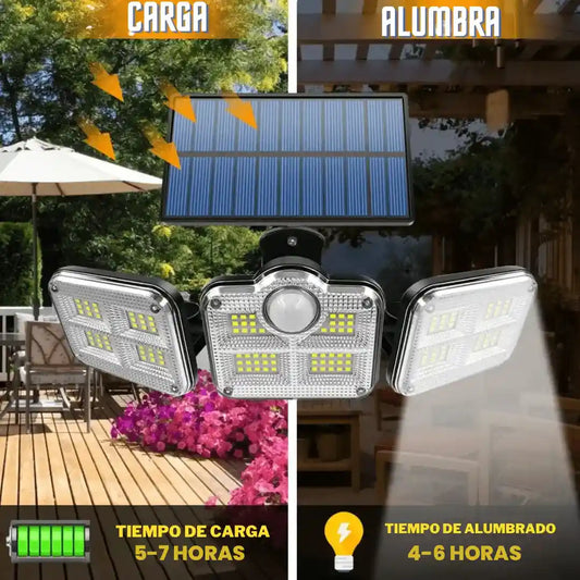 x1 REFLECTOR SOLAR 3 CABEZALES CON SENSOR